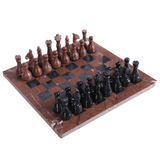 Handmade Marble Chess Set - Marina & Black (15 x 15 Inches) - Chess Sets for Adults - Premium Quality Chess Boards - Fancy Chess Boards