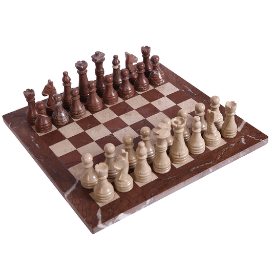 Handmade Marble Chess Set - Marina & Virona (15 x 15 Inches) - Chess Sets for Adults - Premium Quality Chess Boards - Fancy Chess Boards
