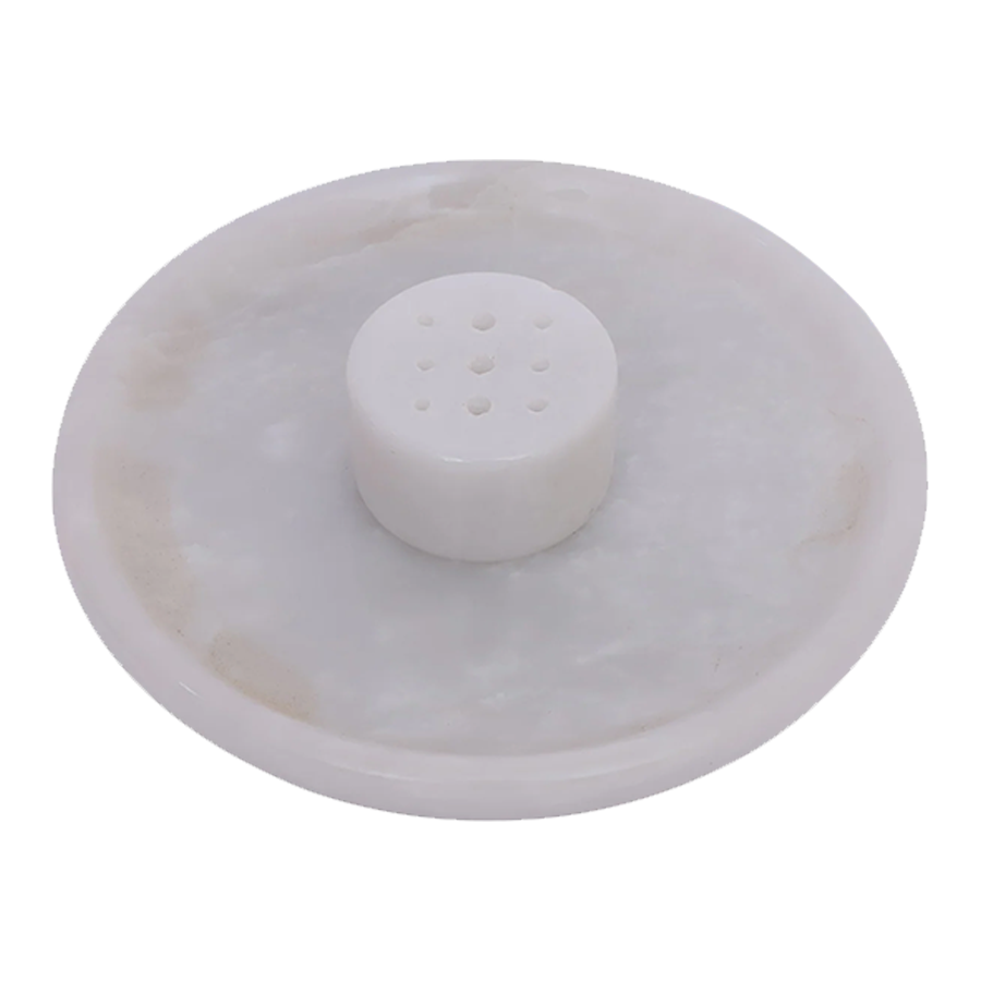 Marble Incense Holder, 9-Holes for Sticks, Incense Ash Catcher Tray, Natural Marble Aromatherapy Ornament, and Handmade Room Decor Meditation Accessories