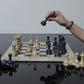 Marble Chess Set (Coral & Black) 12 inch – Aesthetic Chess Sets with Handcrafted Stone Board & Marble Chess Pieces – Ideal for Home Decor