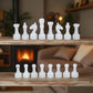 White & Onyx Green Chess Figures