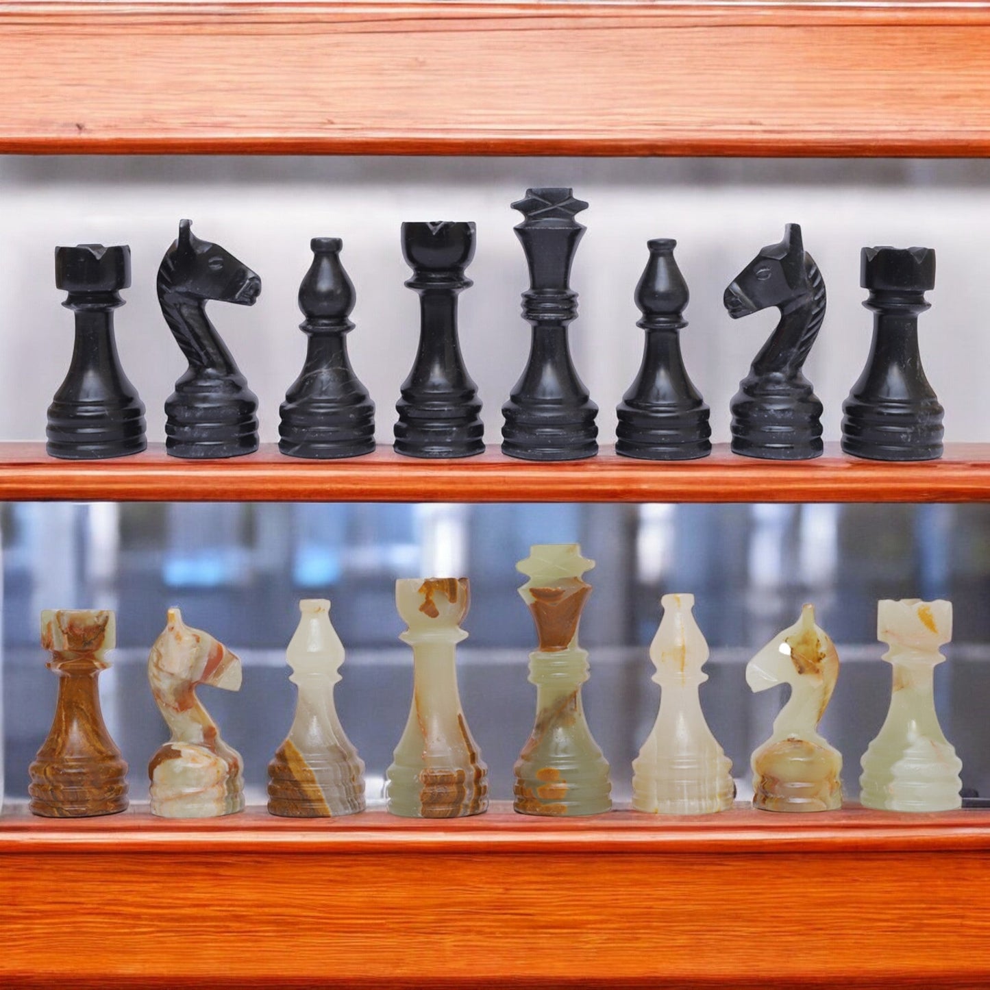 Onyx Green & Black Chess Figures Mother Day Special