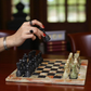 Marble Hives Luxury Handmade Marble Chess Set – Green & Black -15 Inch