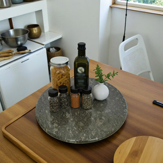 Marble Lazy Susan 16 Inch Grey