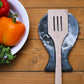 Marble Spoon Rest, Utensil Holder and Versatile Kitchen Counter Accessory with Adhesive Stickers for Secure Placement, 8L x 5.5W x 1H Inches, and Effortless Style and Functionality