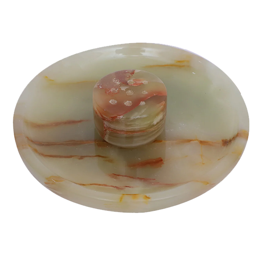 Marble Incense Holder, 9-Holes for Sticks, Incense Ash Catcher Tray, Natural Marble Aromatherapy Ornament, and Handmade Room Decor Meditation Accessories