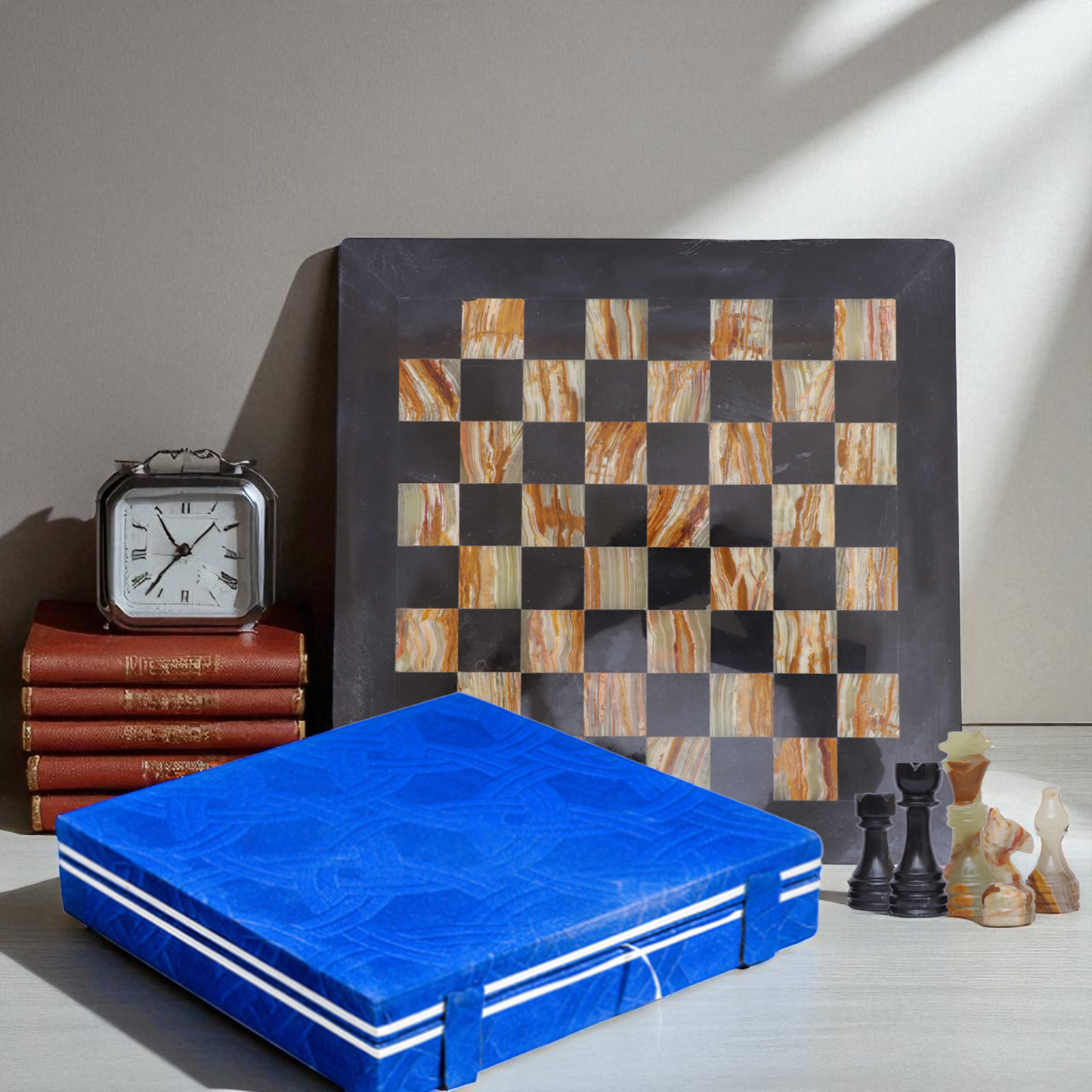 Marble Hives Luxury Handmade Marble Chess Set –Green & Black