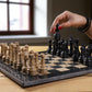Marble Hives Luxury Handmade Marble Chess Set – Black and Coral