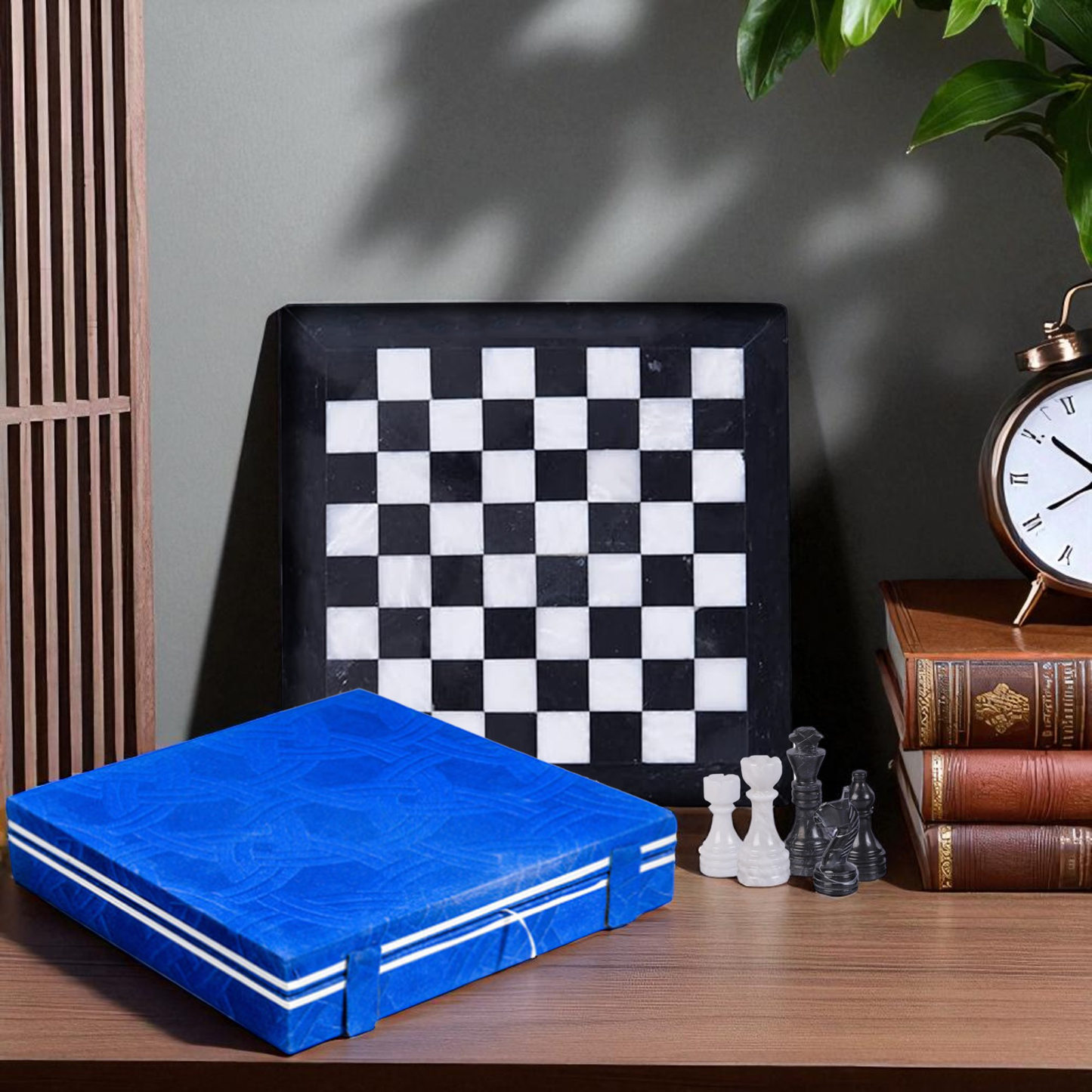 Marble Hives Luxury Handmade Marble Chess Set – Black and White