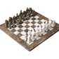 Grey and White Marble Statue Chess Set - 15 Inch