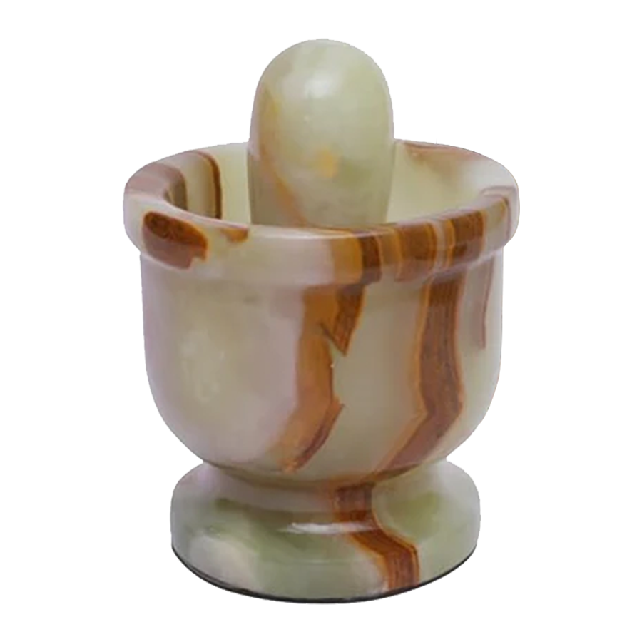 Exquisite Marble Mortar and Pestle Set (4 inches) - Your Ultimate Kitchen Essential for Grinding Spices, Making Guacamole, Salsa, Pesto, and Crushing Pills