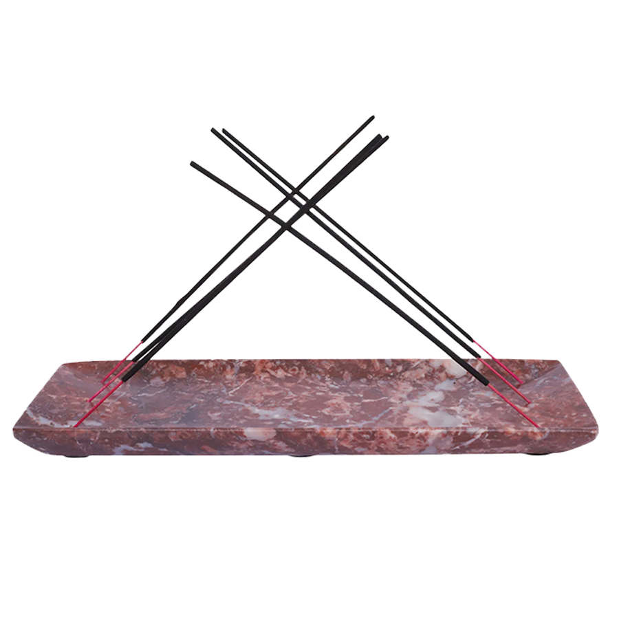 Marble Incense Holder, 9-Holes for Sticks, Incense Ash Catcher Tray, Natural Marble Aromatherapy Ornament, and Handmade Room Decor Meditation Accessories