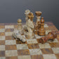 15 Inch Red and Coral Fancy Chess Set