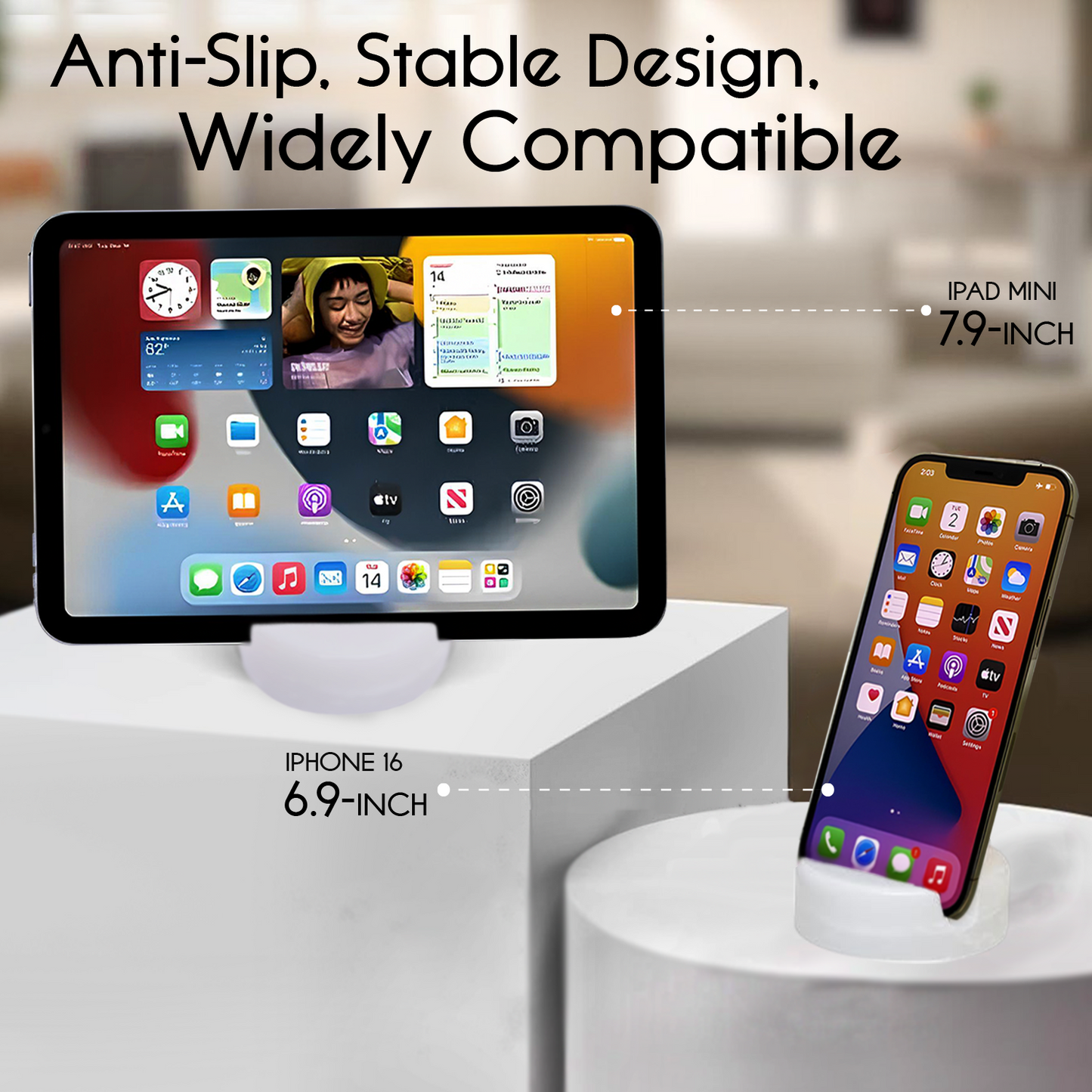 Marble Mobile Holder - White
