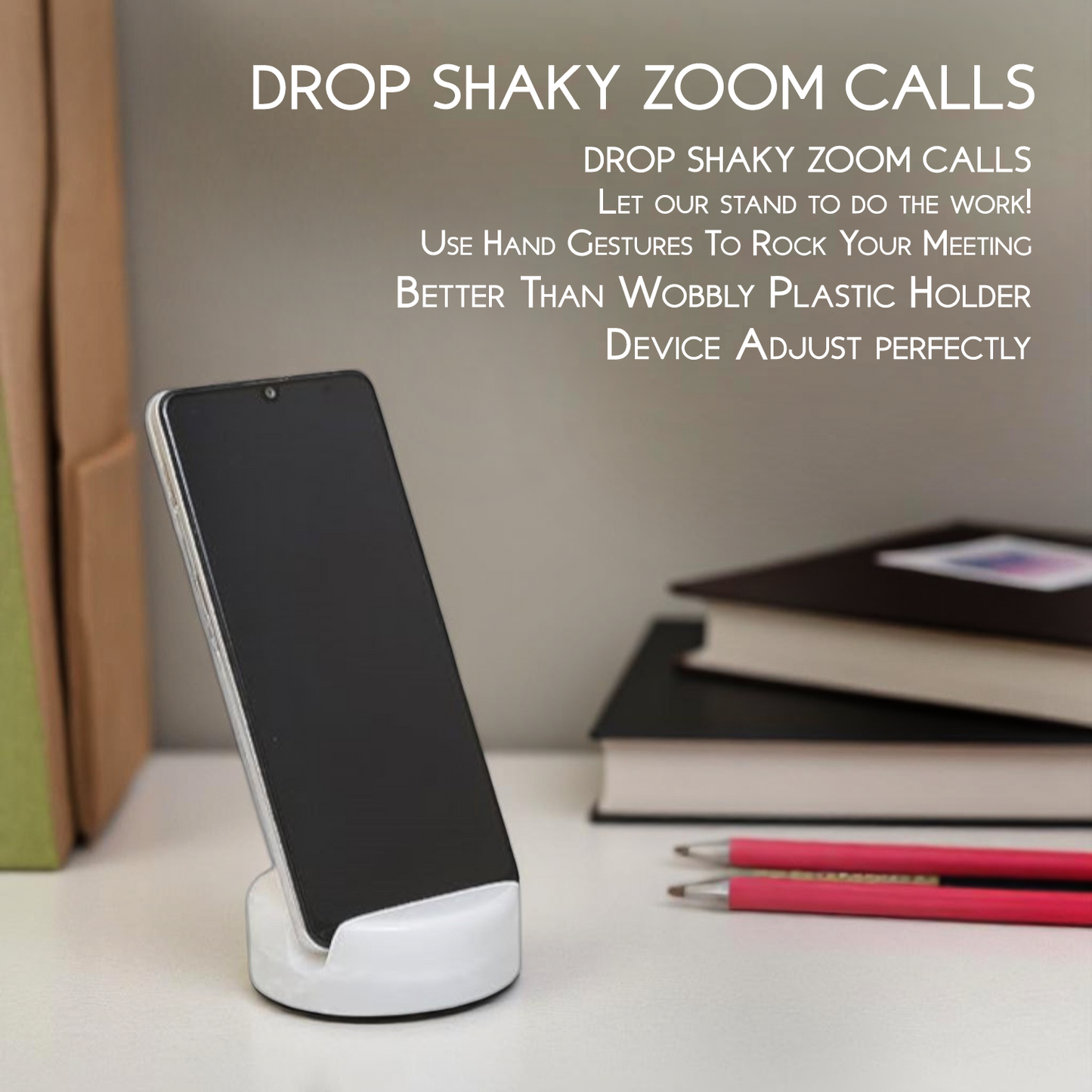 Marble Mobile Holder - White