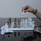 15 x 15 White & Oceanic Marble Chess Set