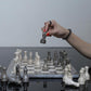 Aesthetic Marble Chess Set - Oceanic & Verona (15 x 15 Inches) - Handmade Chess Sets for Adults - Premium Quality Chess Boards and Fancy Chess Figures