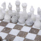 15 x 15 White & Oceanic Marble Chess Set