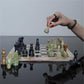 Handmade Marble Chess Set - Green & Black (15 x 15 Inches) - Chess Sets for Adults - Premium Quality Chess Boards - Aesthetic Chess Boards