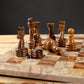 Marble HIves Luxury Handmade Marble Chess Set - Brown and Coral -12 Inch