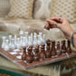 Marble Hives Luxury Handmade Marble Chess Set – Marina & White Ziarat (12 x 12 Inches) - Chess Sets for Adults - Premium Quality Chess Boards - Fancy Chess Boards