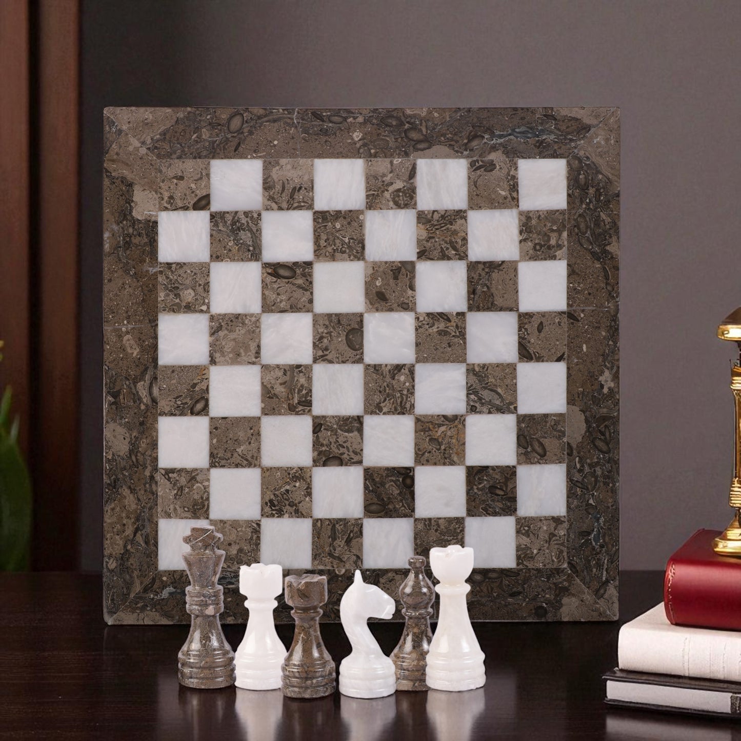 Marble Hives Luxury Handmade Marble Chess Set – Oceanic & White