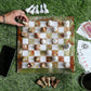Handmade Marble Chess Set - Green Onyx & White (15 x 15 Inches) - Chess Sets for Adults - Premium Quality Chess Boards - Aesthetic Chess Boards