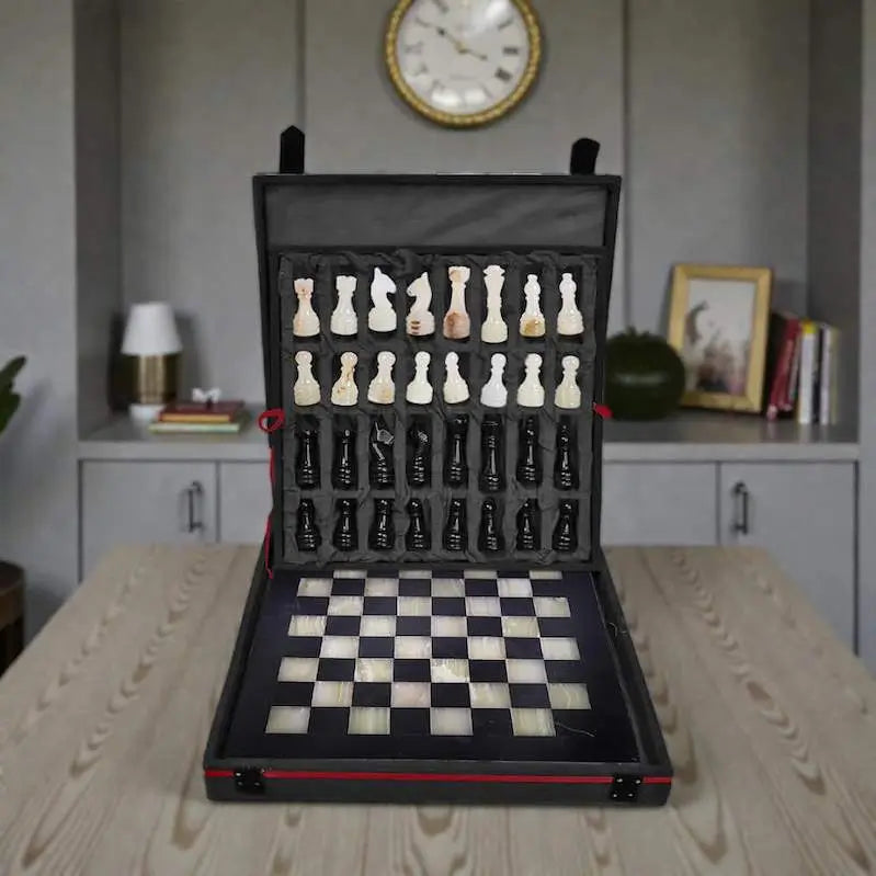  Black & Onyx Handmade Marble Chess Set