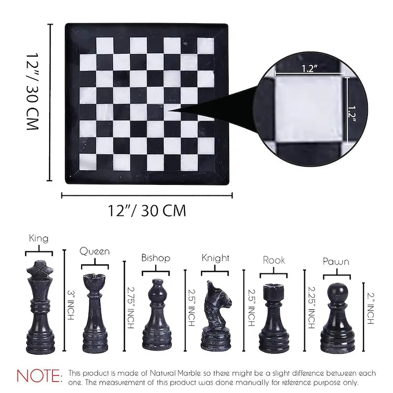  Black & White Chess Set