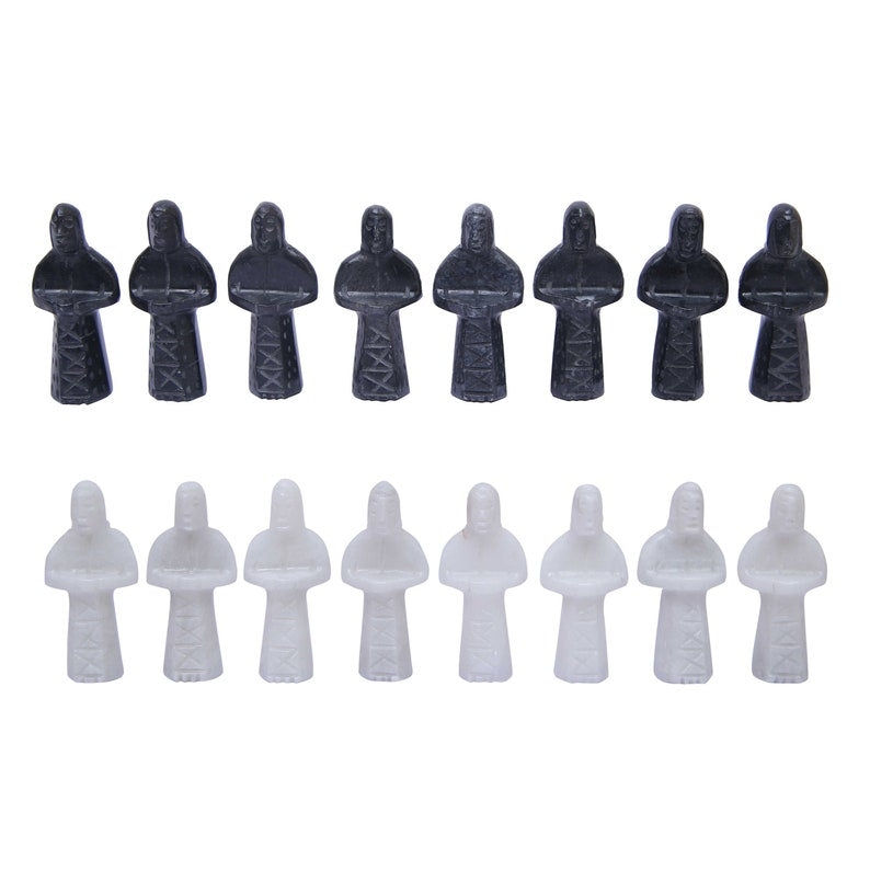 Black and White Ancient Egyptian Gods Chess Figures