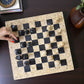 Coral and  Black 15 Inch Handmade Marble Chess Set