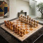  Coral and Brown Marble Chess Set