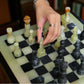  Green and Black 15 inch Marble Chess Set