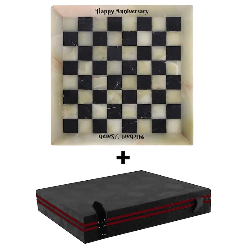 Handmade Onyx and Black Marble Chess