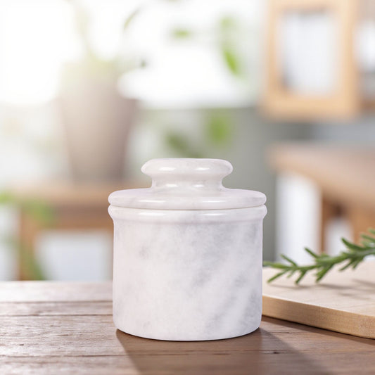 Marble Butter Crock With Lid Perfect Butter Keeper Crock- White