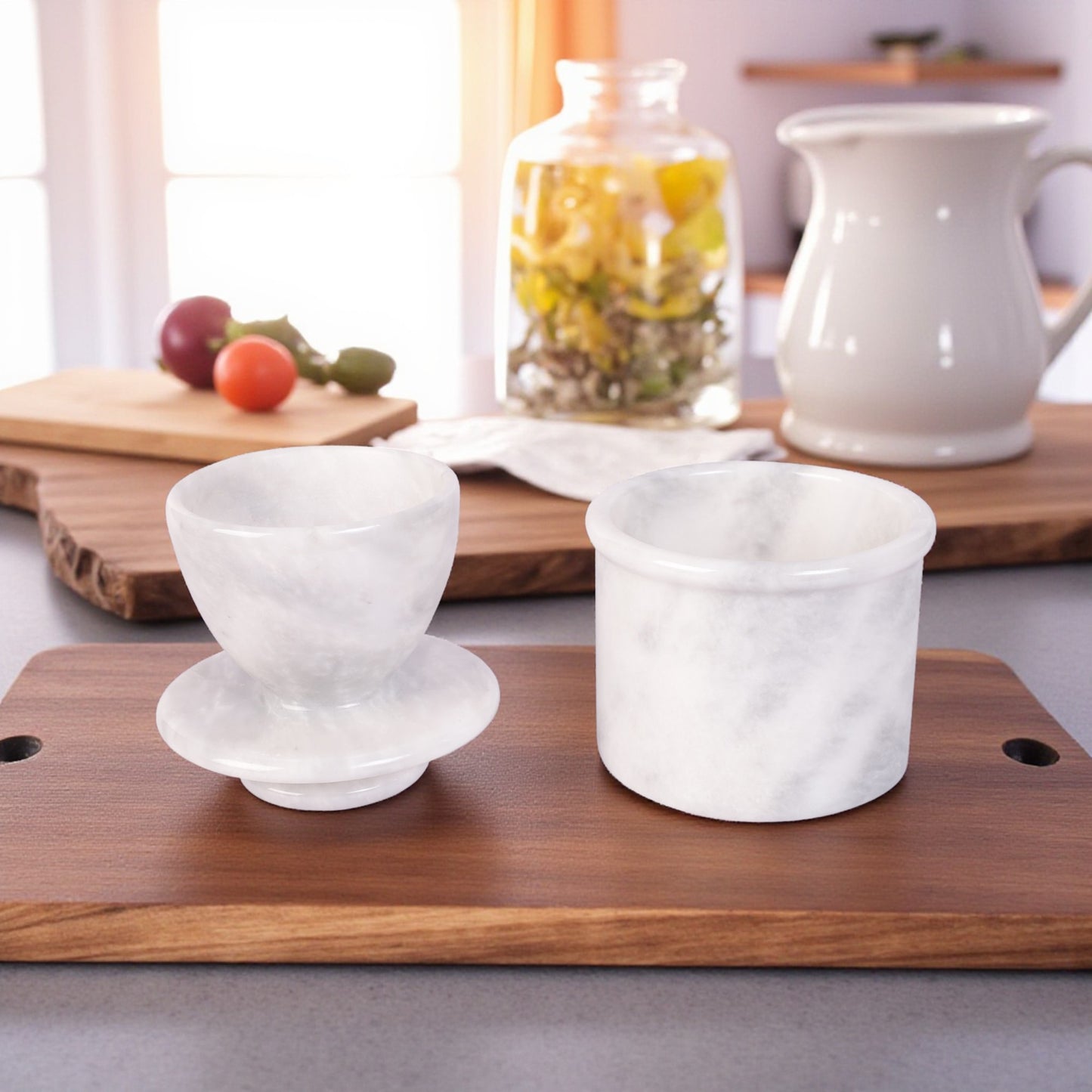 Marble Butter Crock With Lid Perfect Butter Keeper Crock- White