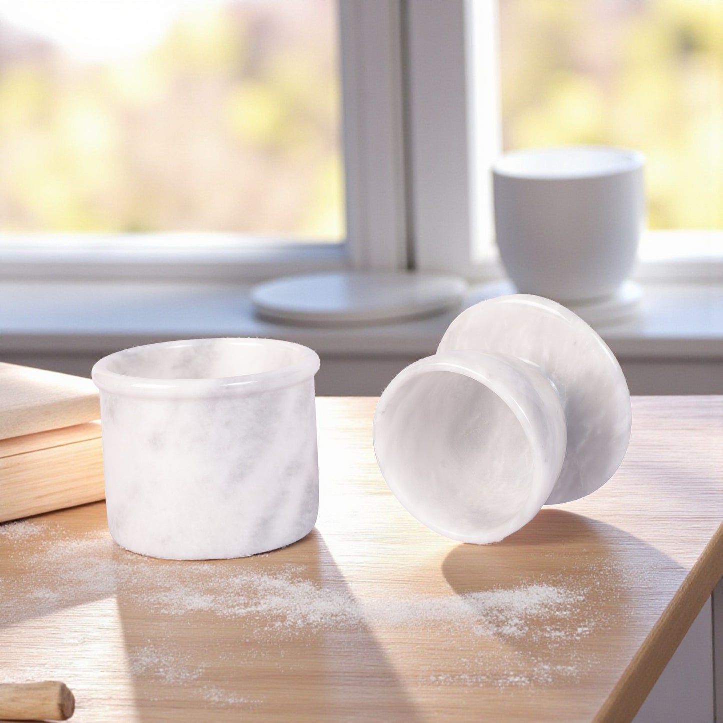 Marble Butter Crock With Lid Perfect Butter Keeper Crock- White