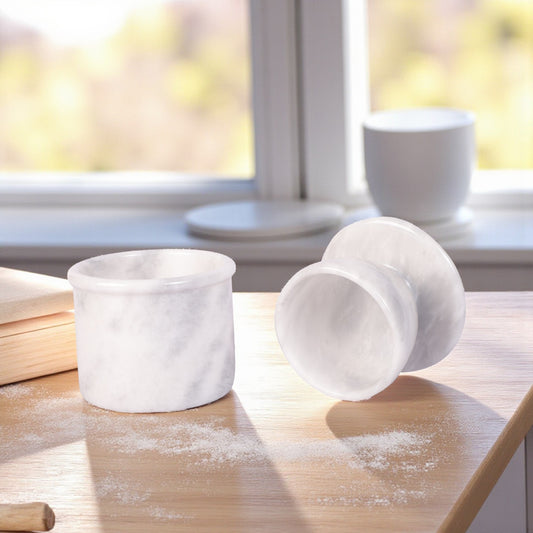 Marble Butter Crock With Lid Perfect Butter Keeper Crock- White
