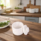 Marble Salt Cellar Set with Lid (Pack of 2) White and Black Zebra