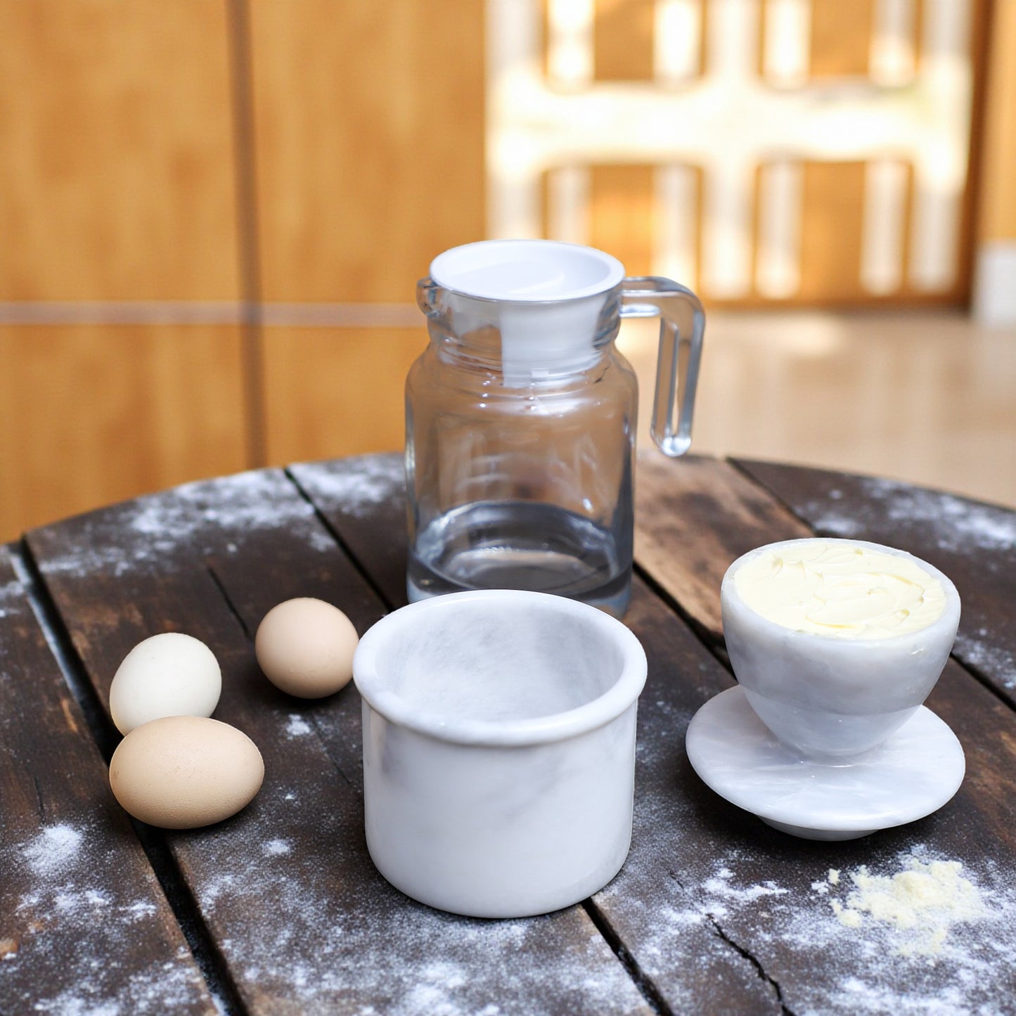 Marble Butter Crock With Lid Perfect Butter Keeper Crock- White