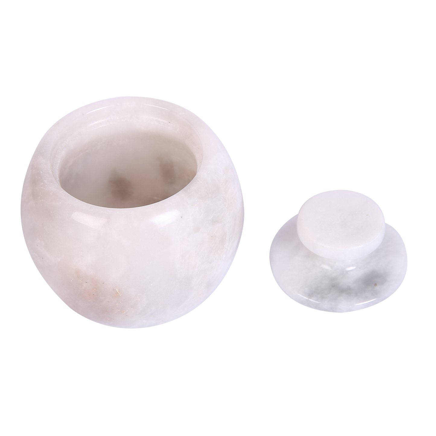 Marble Salt Cellar with Lid- Pack of 2 Marble Salt and Pepper Bowls- Salt Holder with Lid to Put Salt, Paprika, Pepper, and Spice