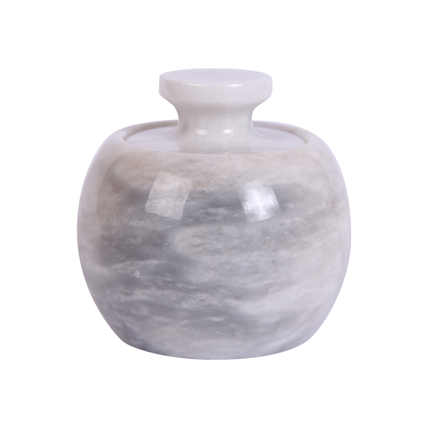 Marble Salt Cellar with Lid- Pack of 2 Marble Salt and Pepper Bowls- Salt Holder with Lid to Put Salt, Paprika, Pepper, and Spice