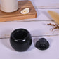 Marble Salt Cellar with Lid- Pack of 2 Black and Onyx