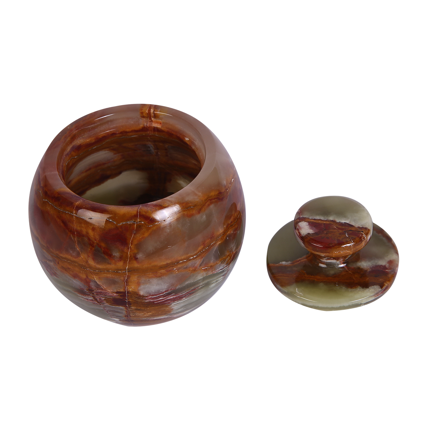 Marble Salt Cellar with Lid- Pack of 2 Marble Salt and Pepper Bowls- Salt Holder with Lid to Put Salt, Paprika, Pepper, and Spice