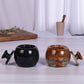 Marble Salt Cellar with Lid- Pack of 2 Black and Onyx