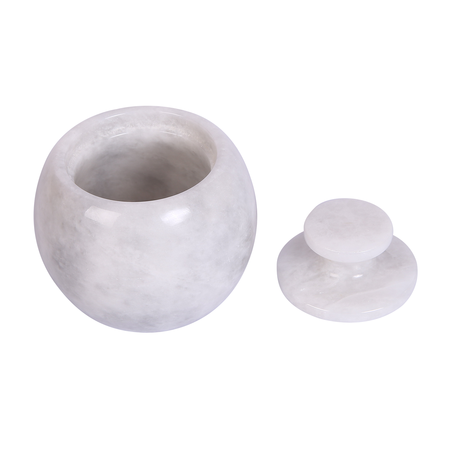 Marble Salt Cellar with Lid- Pack of 2 Marble Salt and Pepper Bowls- Salt Holder with Lid to Put Salt, Paprika, Pepper, and Spice