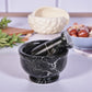 Marble Mortar and Pestle Set (4 inches) Black Zebra