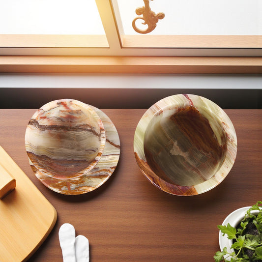 Marble Butter Crock With Lid - Onyx Green