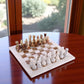 Marble Hives Luxury Handmade Marble Chess Set – White and Green -12 Inch