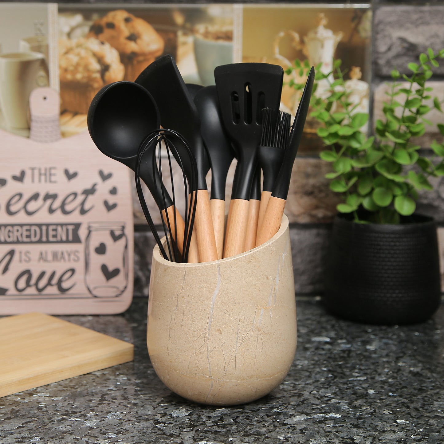 Marble Wine Chiller - Premium Wine Chiller Bucket - Perfect Wine Bottle holder - Multipurpose Utensil Holder